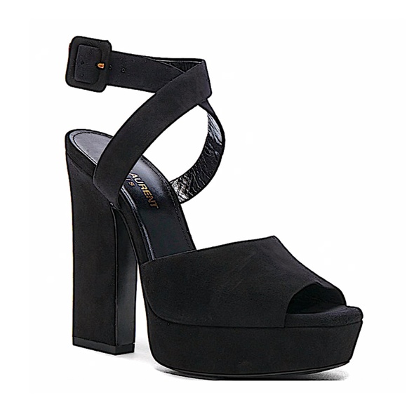 SANDALS Saint Laurent platform suede - Picture 1 of 5